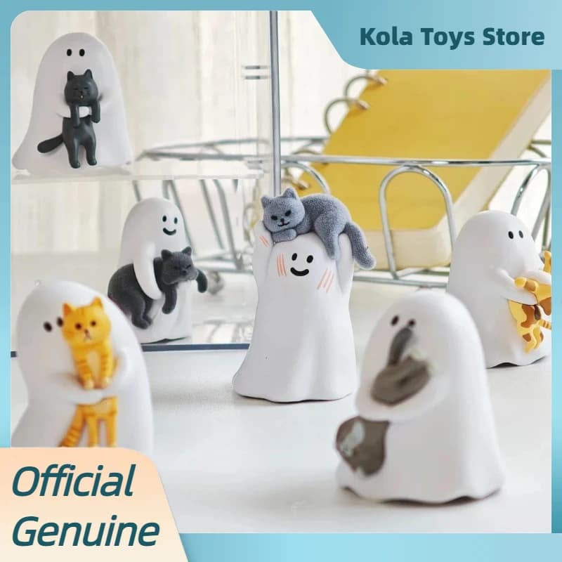 52TOYS Ghost Behold My Cat Figures Blind Box Toys Collezionabili Simpatici Mini Modellini di Gatti Fantasma Ornamenti da Scrivania Regalo di Compleanno