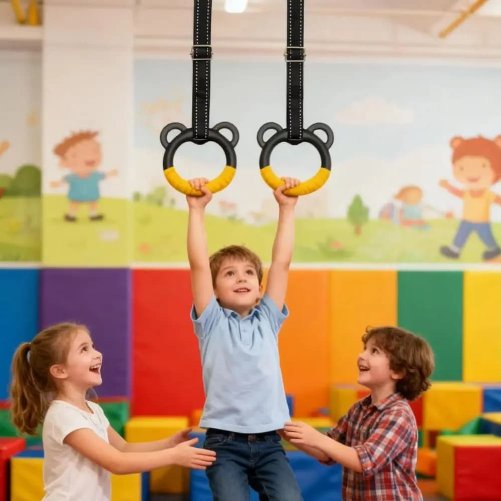 Gymnastic Rings with Adjustable Straps, Traction Bar, Strength Exercise Rings, Anti-slip, for Fitness Training