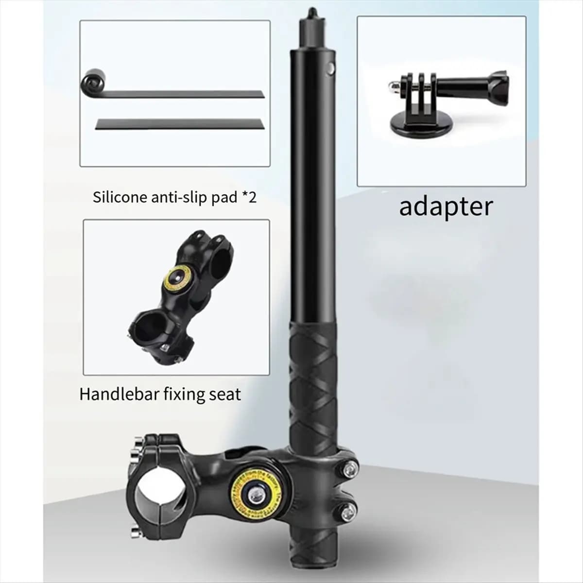 Supporto regolabile per manubrio moto (AD10) per GoPro, DJI, Insta360, monopiede invisibile per selfie stick