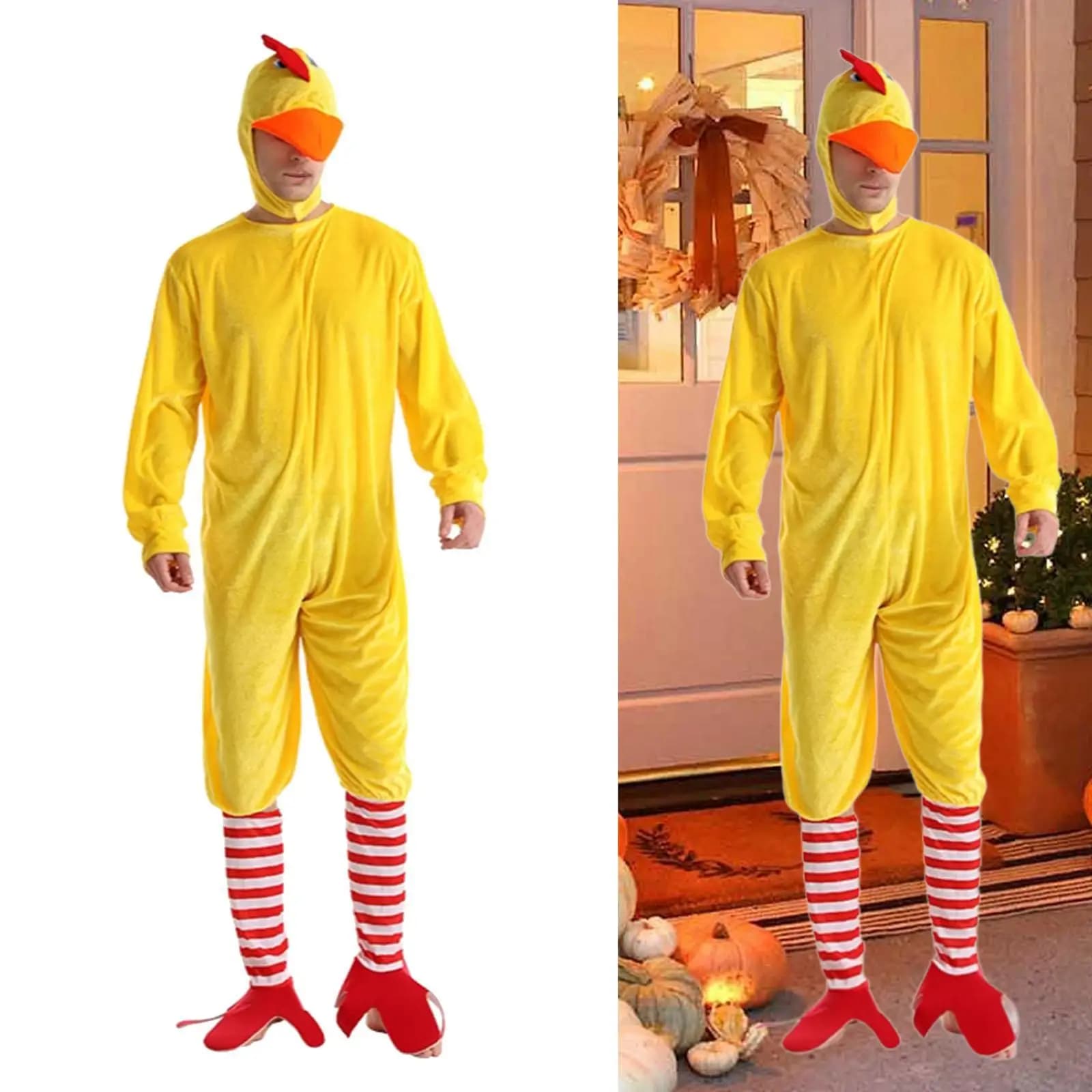 Party Pajamas Lovely Easy to Wear Soft Adult Funky Chicken Costume for Festival Easter Stage Performance Carnival Themed Parties