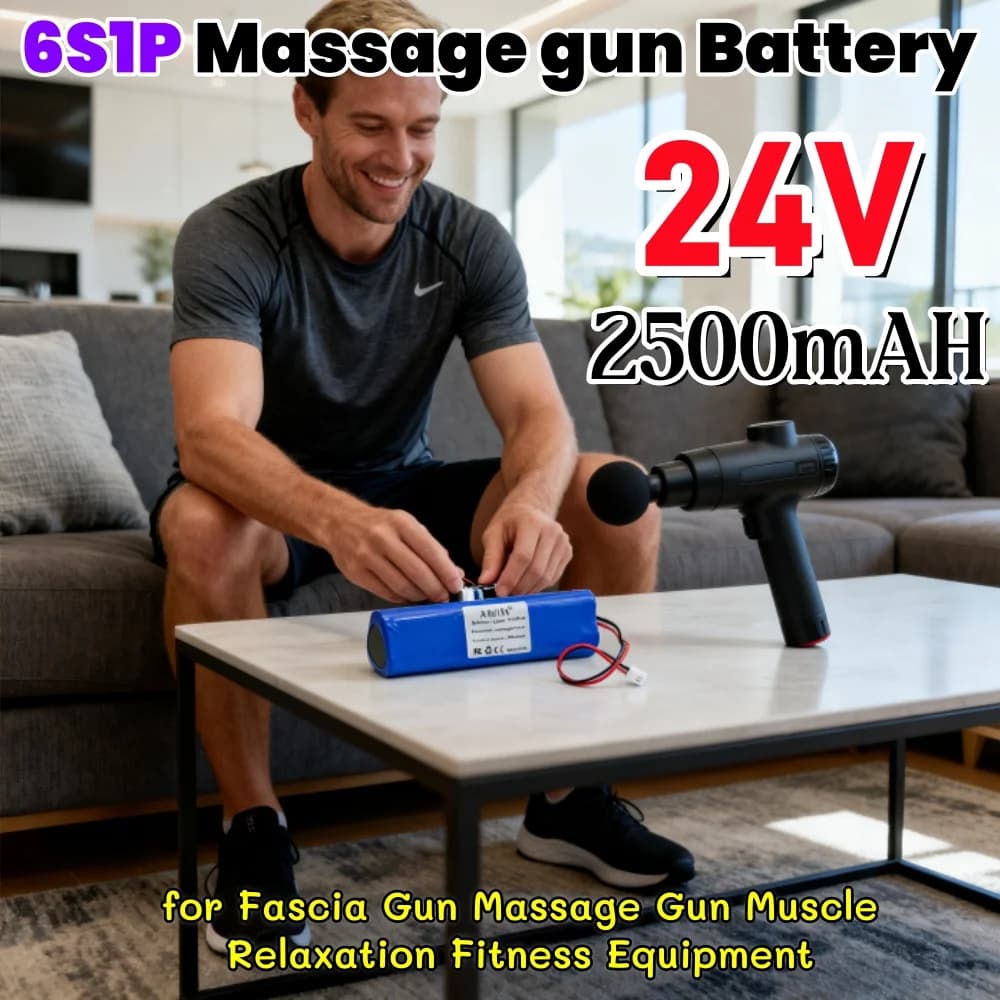 Batteria 24V 2500mAh per Pistola Massaggiante e Pistola per Fascia, 6S1P 18650 Ricaricabile agli Ioni di Litio per Attrezzature di Rilassamento Muscolare