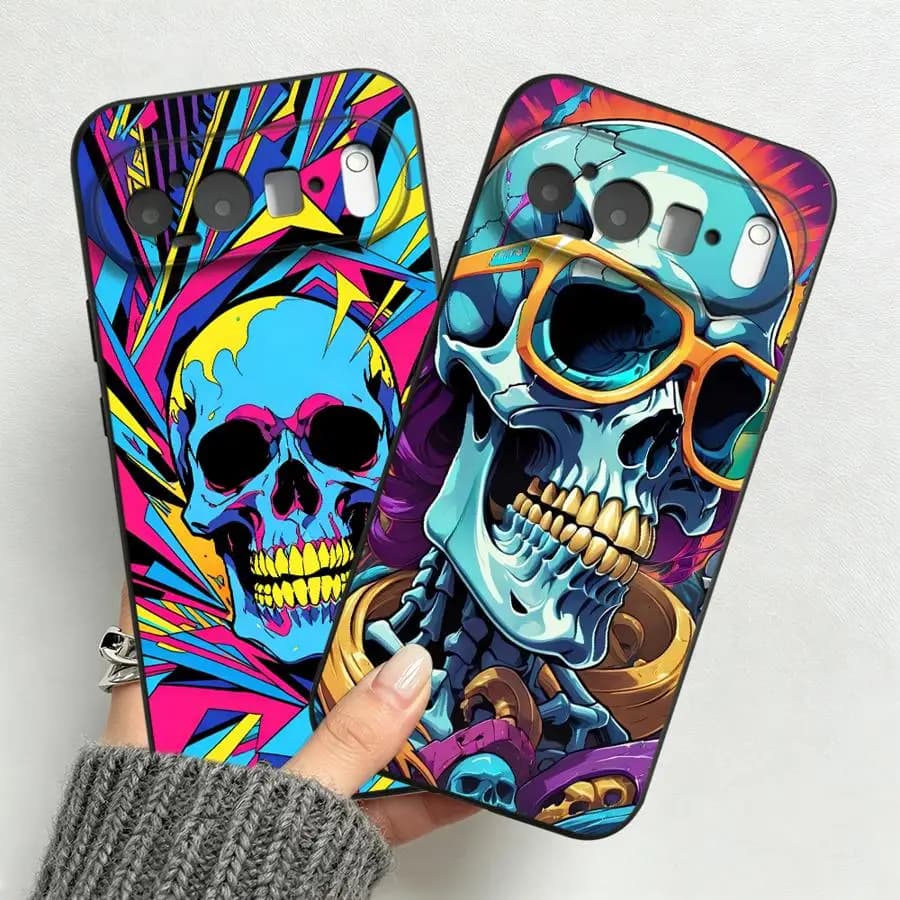 Neon Pop Art Skull Case for Google Pixel 10A 6a 7a 6 7 8 Pro 10 9 Pro XL 8a 9a Funda Phone Cover