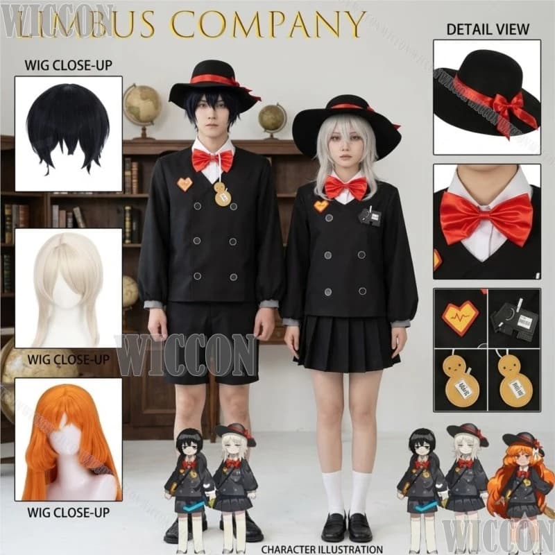 Limbus Company Yi Sang Ishmael Sinclair Faust April Fools Limited Skin Full Set Cosplay Costume Halloween Kawaii Cute Jk School