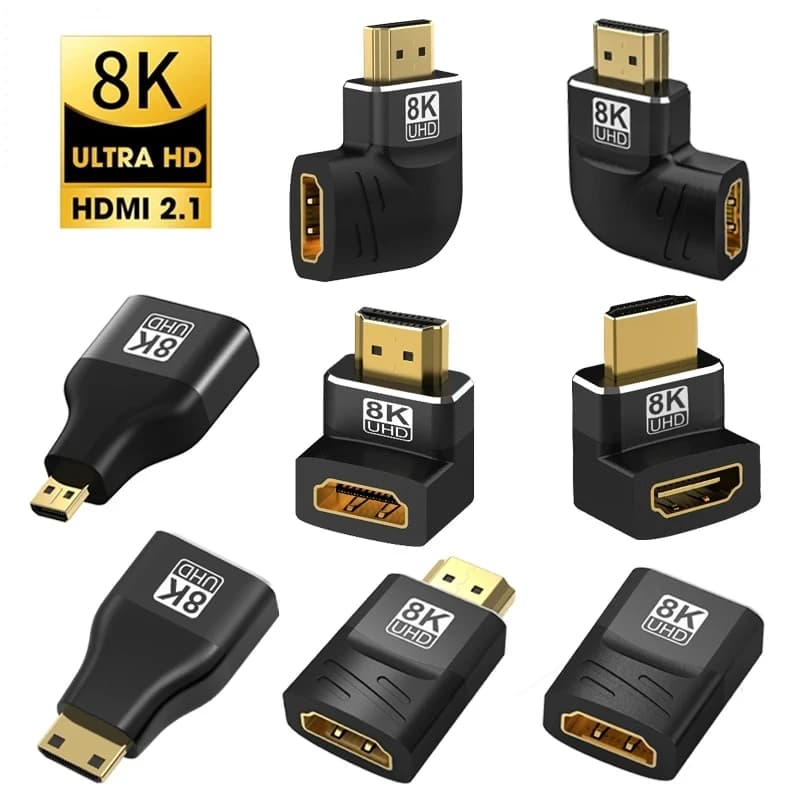 Adattatore HDMI 2.1 8K 90 270 gradi maschio a femmina, 8k60Hz 4k120Hz, 48Gbps, compatibile PS5/4, HDTV, Roku, TV Stick, PC