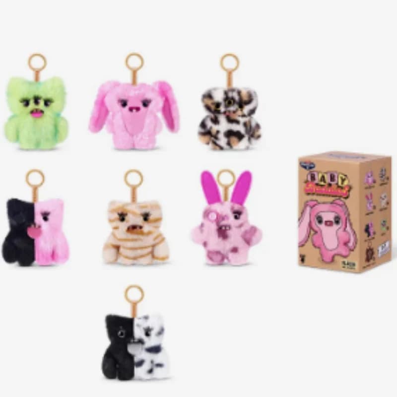 Nuovo 2026 Fuggler Simpatico Mostro Divertente della Serie Baby Baddies, Coniglio Rosa, Peluche da Collezione, Regalo per Collezionisti