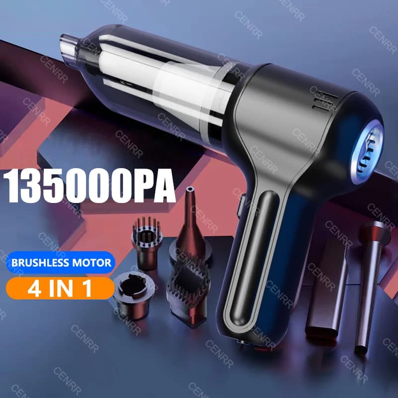 Aspirapolvere per auto 135000PA Mini portatile potente senza fili forte macchina per la pulizia dell'aspirazione detergente per auto per elettrodomestici