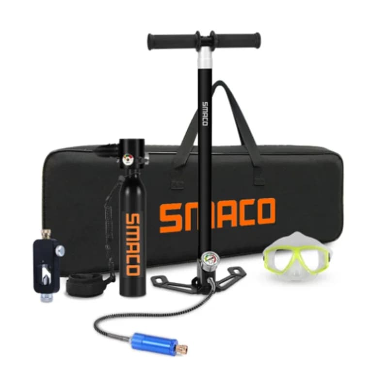 Set O Pump 0.5L Mini Oxygen Tank Scuba Portable Air Tanks Snorkeling Snorkeling Underwater Pump Bag