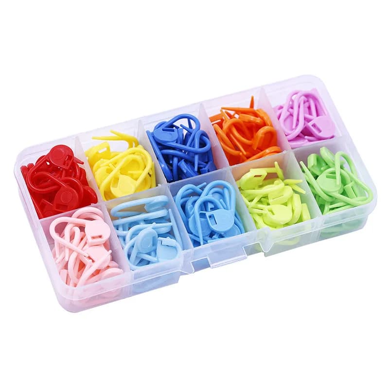 Mix Color Plastic Knitting Tools Set Locking Stitch Markers Ring Crochet Latch Needles Clip Hook for DIY Craft Sewing