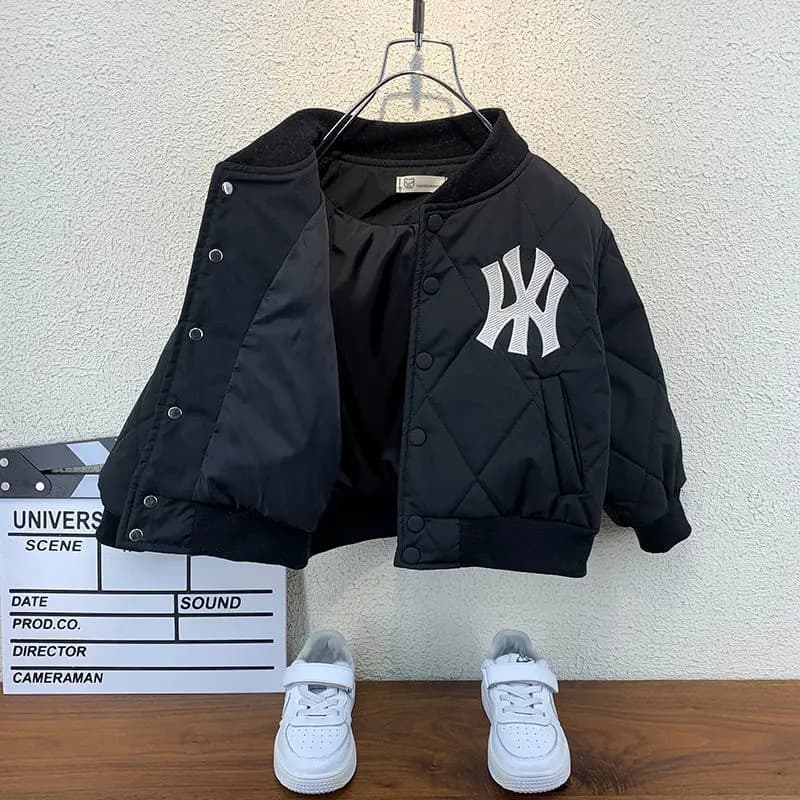 Ragazzi autunno e inverno giacca imbottita trapuntata 2024 nuovi bambini giacca in pile ragazzi bella uniforme da Baseball