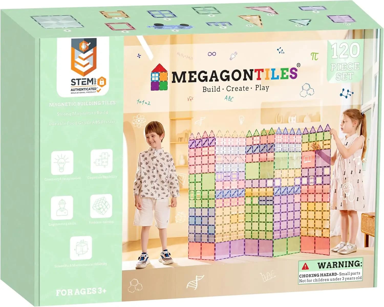 Piastrelle magnetiche premium da 120 pezzi, piastrelle magnetiche, STELO AUTENTICO, blocchi magnetici, piastrelle magnetiche, blocchi magnetici, magneti