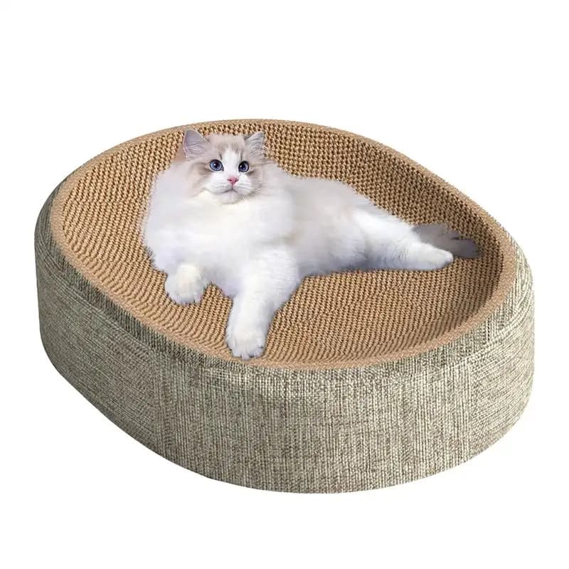 Tiragraffi per gatti 2in1 Proteggi mobili Rettifica Artiglio Giocattoli Tessitura ovale in sisal Nido per gatti resistente all'usura Accessori per gatti