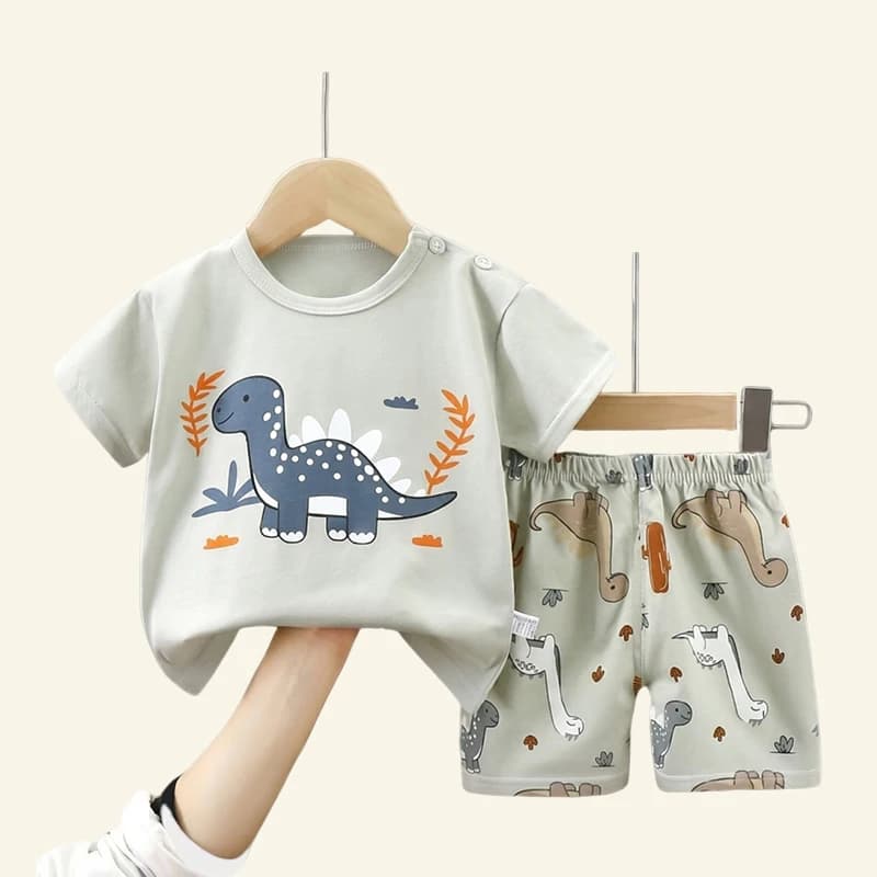 Abbigliamento alla Moda per Bambini, Set per Ragazzi e Ragazze, Top e Pantaloncini 2 Pezzi, 100% Cotone Morbido, Vestiti Estivi per Bambini, T-shirt e Pantaloncini, Completo per Bambini Piccoli