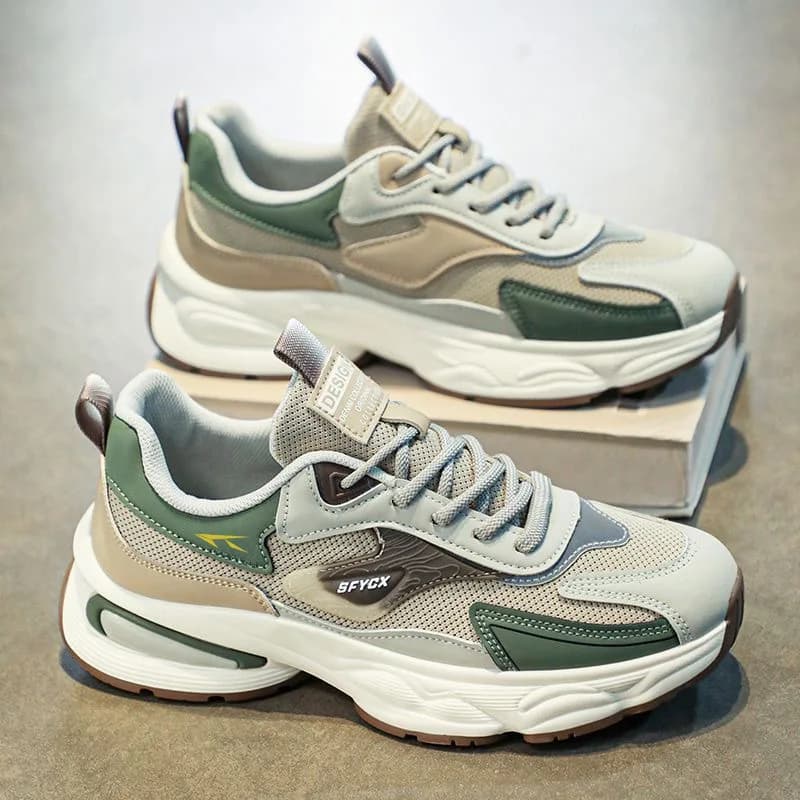 Scarpe da ginnastica casual da uomo Moda Mesh traspirante Suola spessa Scarpe casual sportive Scarpe da corsa antiscivolo di tendenza da uomo