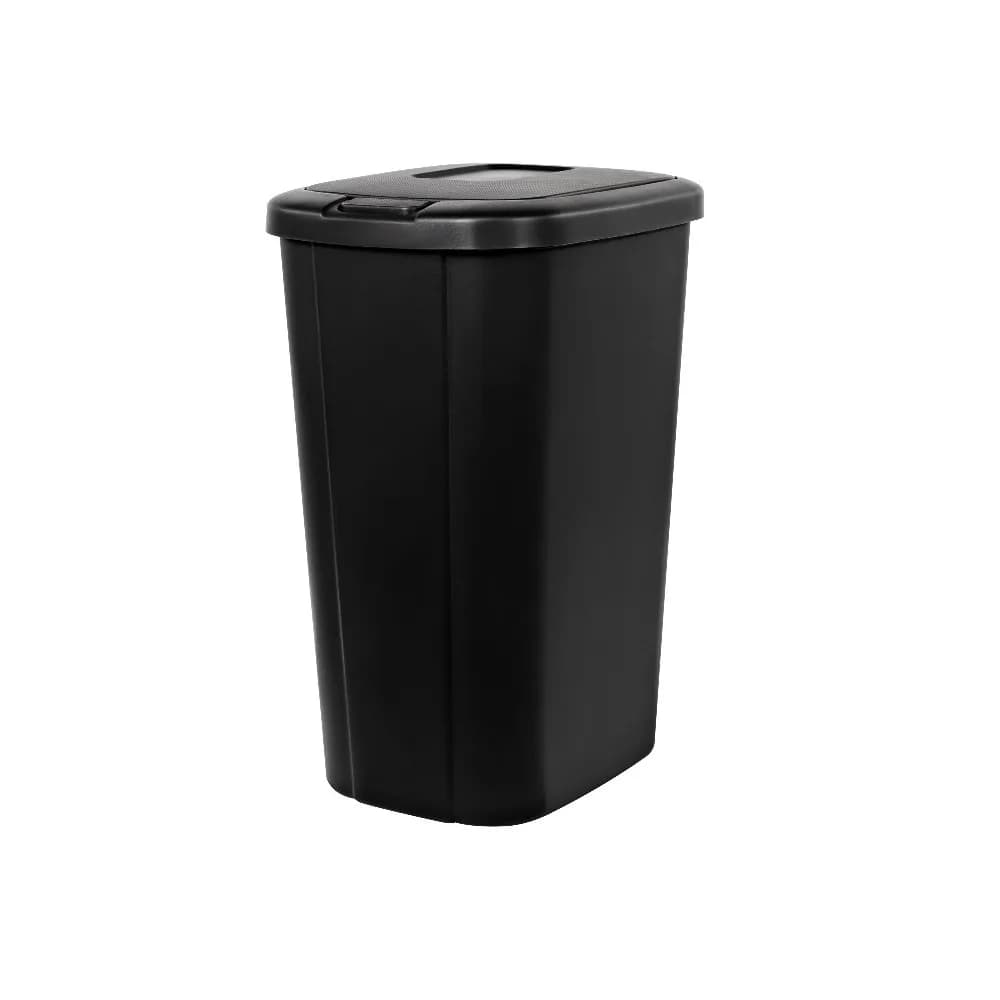 Cestino per Rifiuti da 13,3 Galloni con Pedale e Coperchio, Bidone della Spazzatura in Plastica con Apertura a Pressione per Cucina, Bagno, Ufficio, Casa, Nero