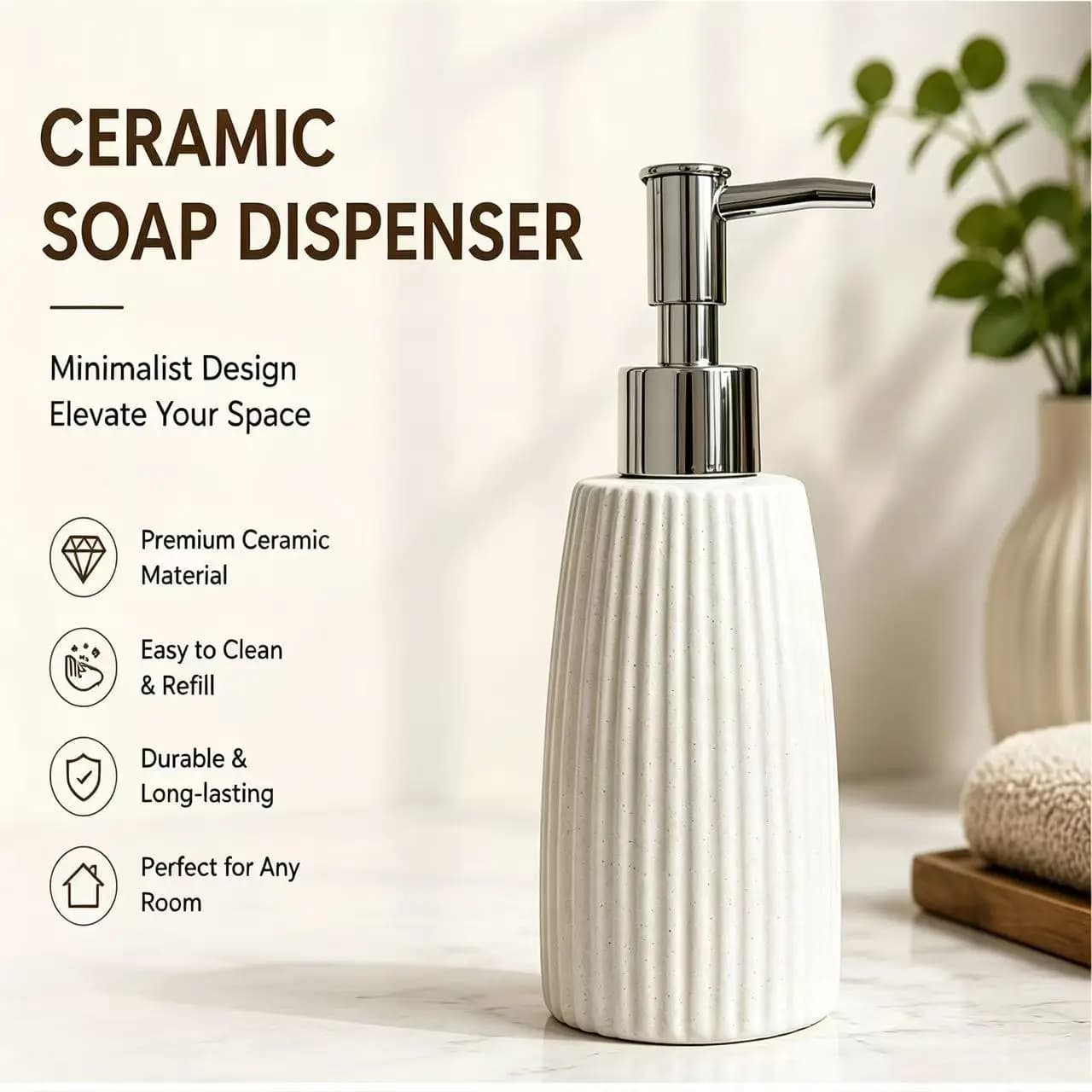 Soap dispenser ceramic press bottle hand sanitizer bottle hotel shampoo shower gel bathroom accessories shampoo dispenser