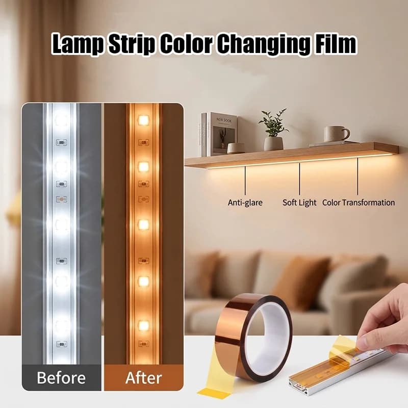 LED Strip Shading Tape High Temperature Resistant LED Aluminum Profile Color Changing Film Anti Glare Light blocking Cover