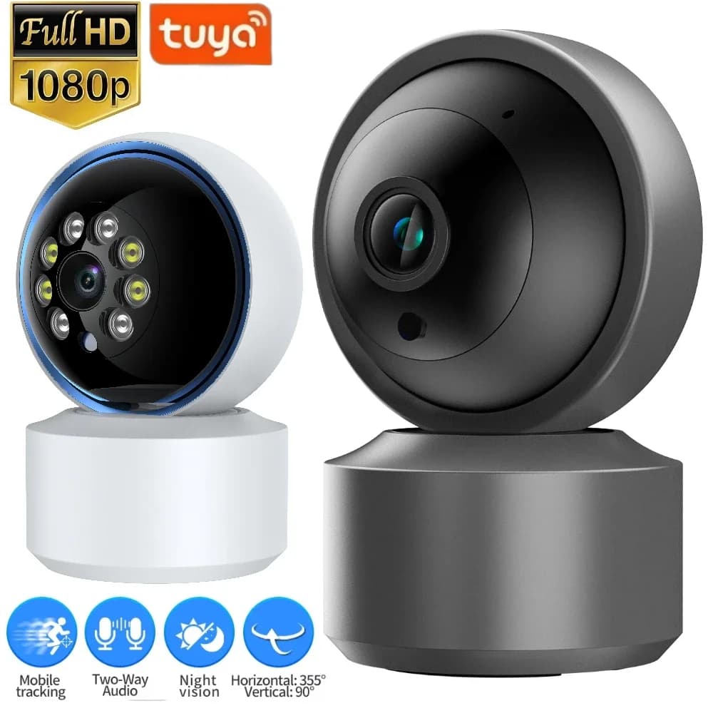Tuya Telecamera IP di sicurezza Wifi Visione notturna HD Audio bidirezionale Home Cam Rilevazione AI Baby Monitor Telecamera di sorveglianza wireless remota
