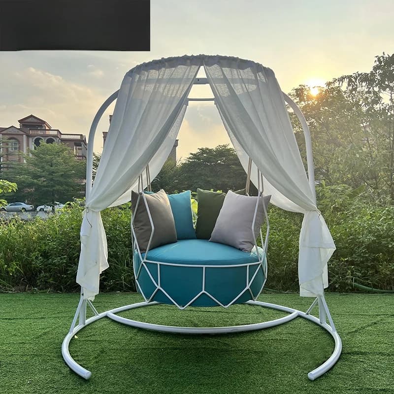 Sedia Sospesa da Esterno Impermeabile con Protezione Solare, Sedia a Dondolo per Balcone Stile Internet Celebrity, Sedia Relax di Lusso Leggero