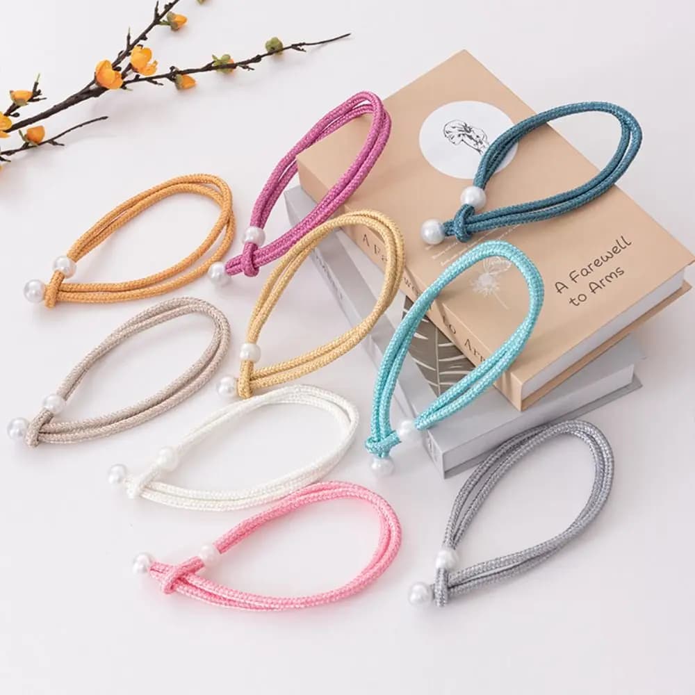 Small pearl rail with cord and strap, adjustable in length, without installation, pearl rope