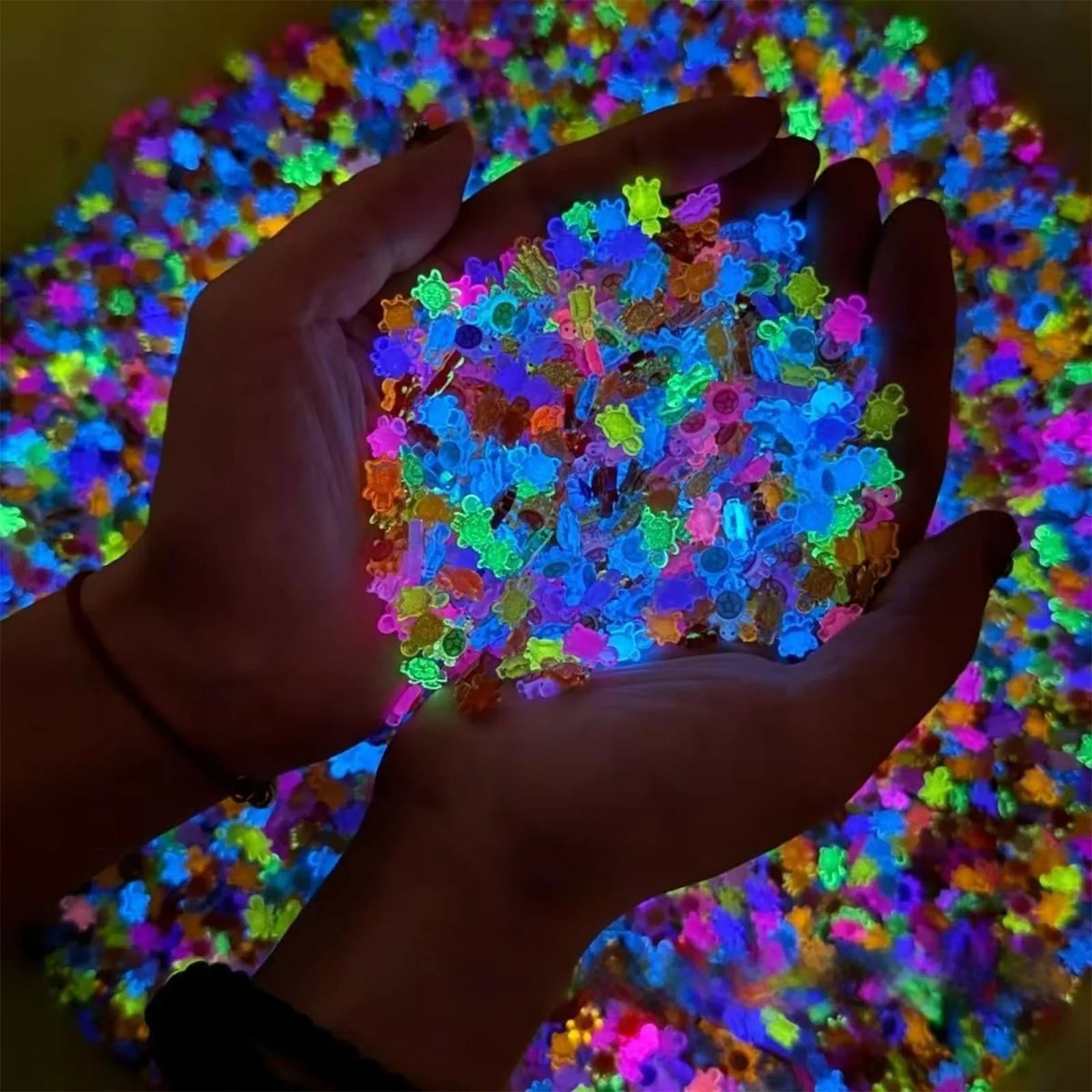 100/500 Pcs Glow In The Dark Resin Turtle Figurines Cute Miniatures For Fairy Garden Micro Landscape Dollhouse Decor Crafts