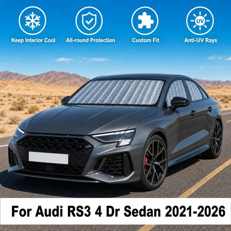 For Audi RS3 4 Dr Sedan 2021-2026 Full Set Car Window Sunshades UV Block Privacy Heat Insulated Foldable Car Curtain