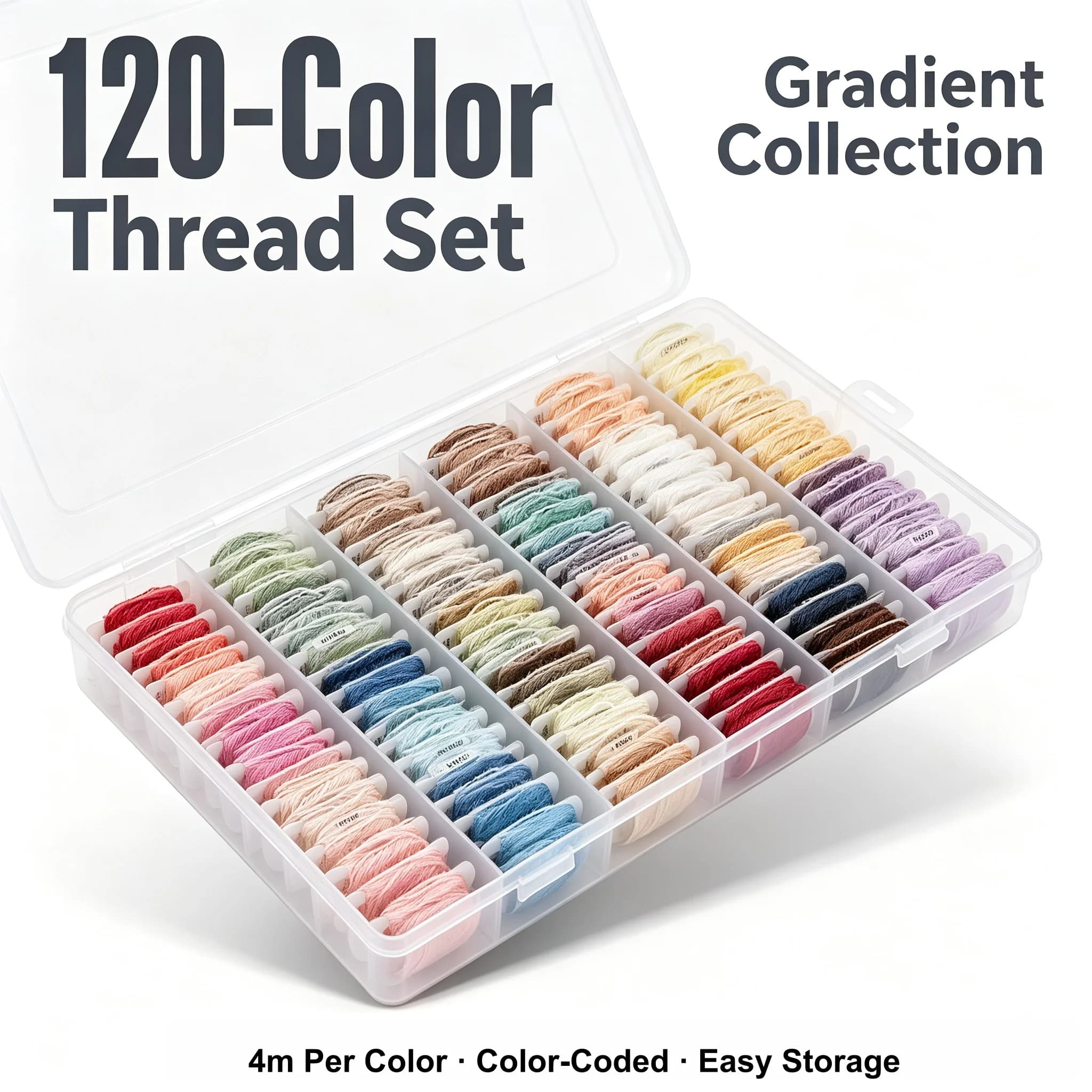 Cotton Embroidery Floss Thread Set with Organizer Box for Cross Stitch Sewing Needlework DIY Craft Embroidery Supplies