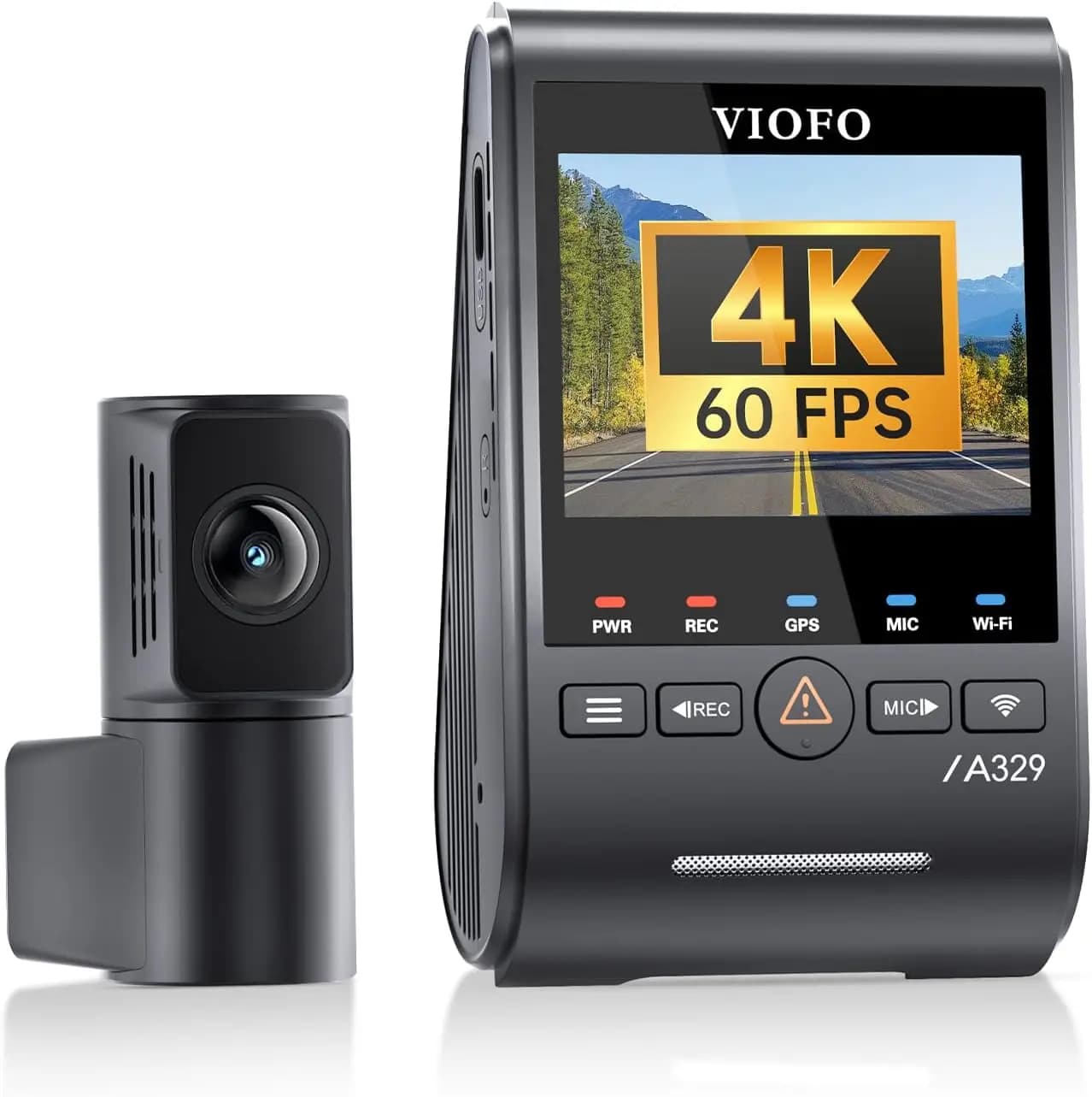 VIOFO A329S 2CH 4K 60FPS+2K HDR GPS Wi-Fi 6 Dash Cam with Sony STARVIS 2 Sensor, Support SSD Storage, Low Power Impact Detection
