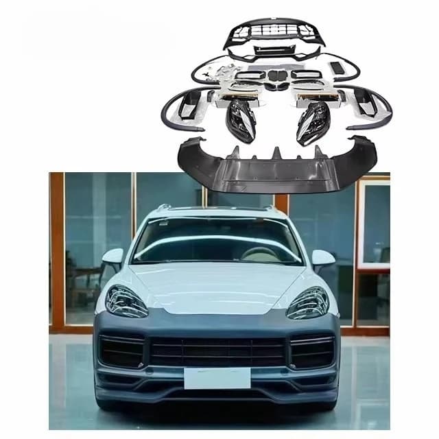 For Cayenne 958 Upgrade 9Y0 Body Kit Front Bumper Rear Bumper Fender Flare Diffuser Headlight
