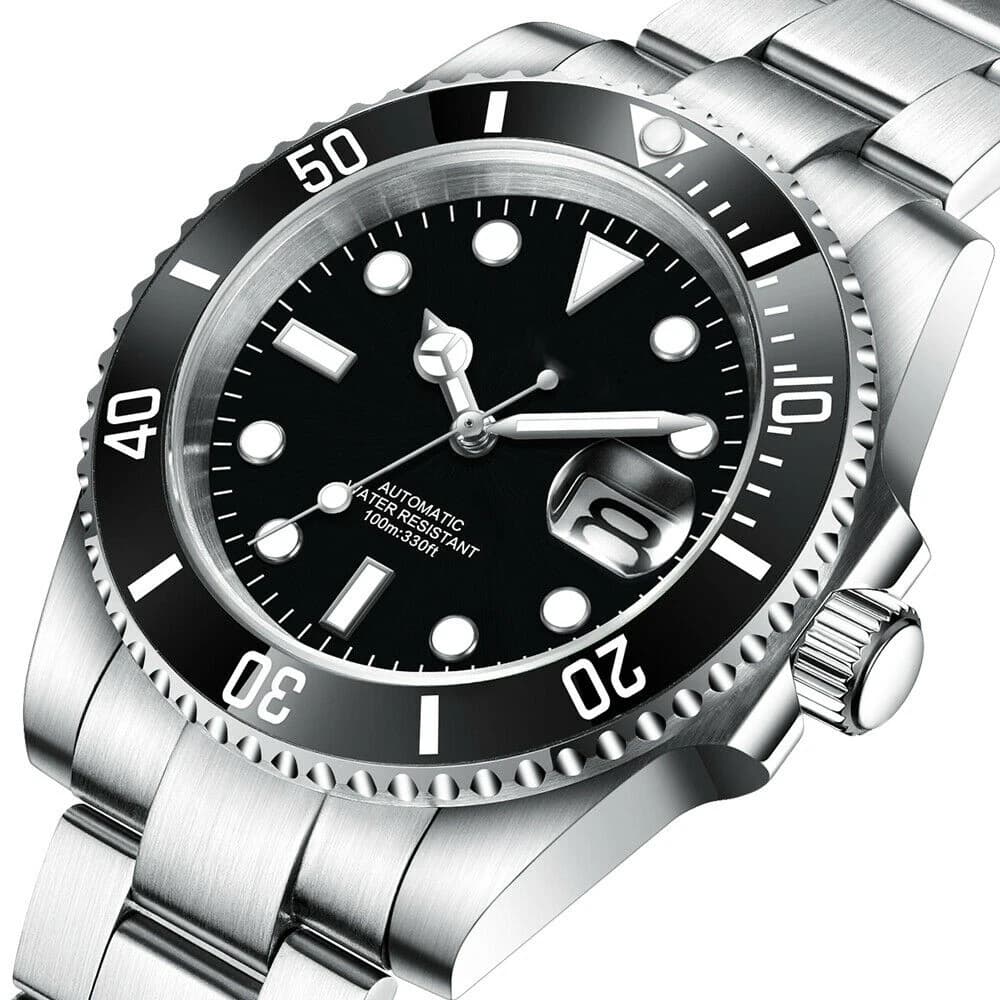 Orologio da uomo personalizzato 10 bar Vetro zaffiro Lunetta in ceramica Calendario luminoso NH35A Orologi da polso meccanici automatici Orologio di lusso