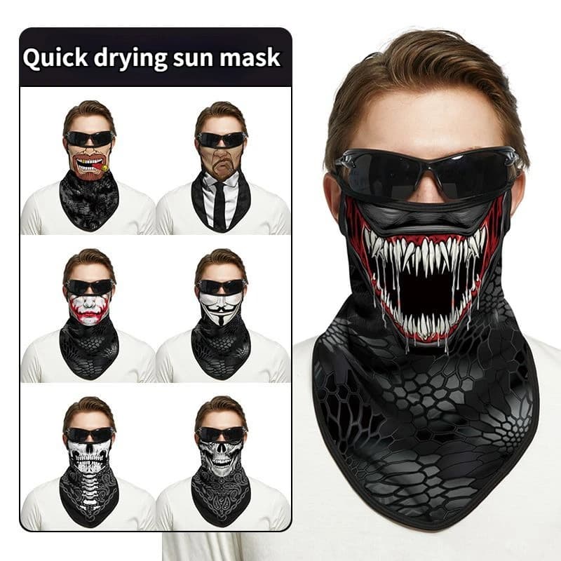 Passamontagna Moto Skull Print Moto Full Face Mask antivento sci Head Neck Warmer ciclismo Biker Hood Cap Men Helmet Liner