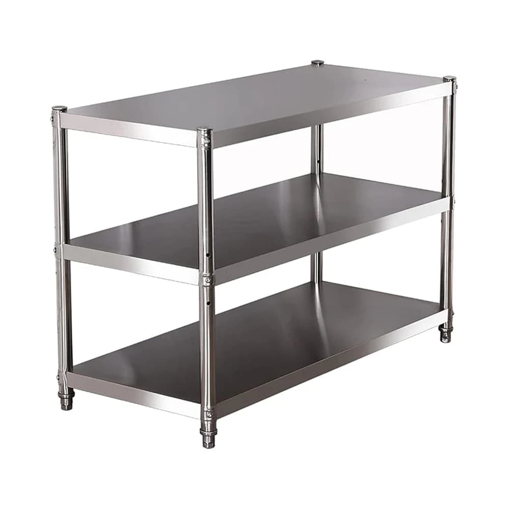 Scaffale in acciaio inossidabile, scaffale da cucina, scaffalature e contenitori a 3 livelli, tavolo da lavoro con scaffale in piedi per cucina e garage