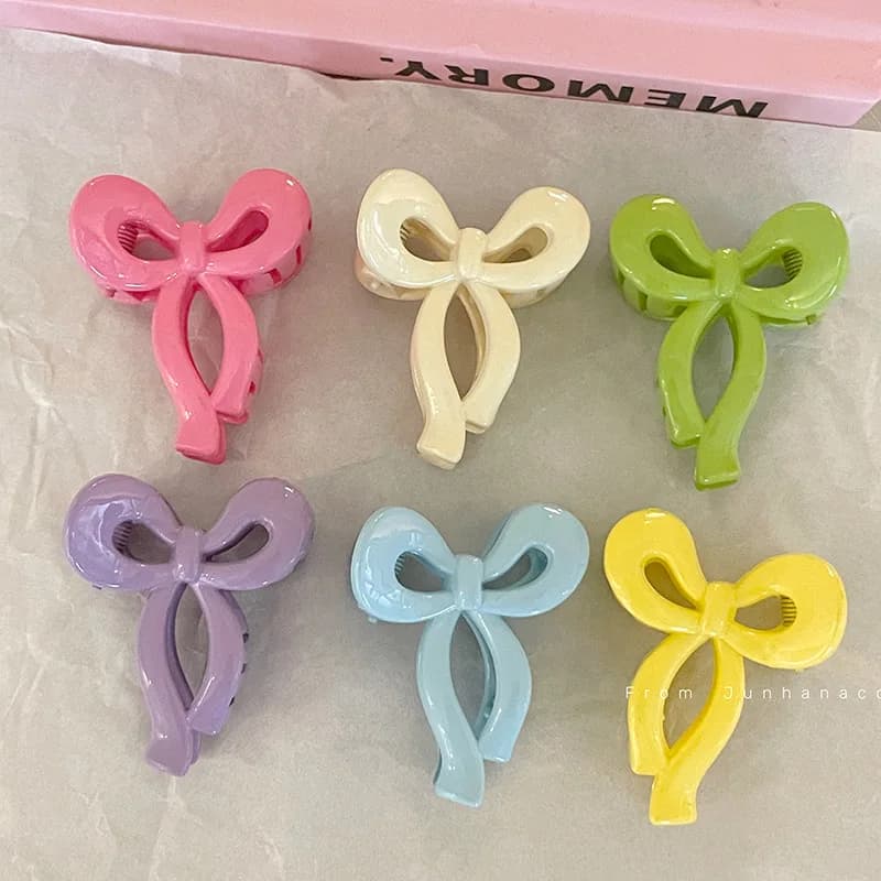 Fermaglio per capelli piccolo a forma di fiocco color caramella, fermaglio femminile per frangia laterale, fermaglio per capelli ribelli, fermaglio per capelli da principessa, accessorio per capelli