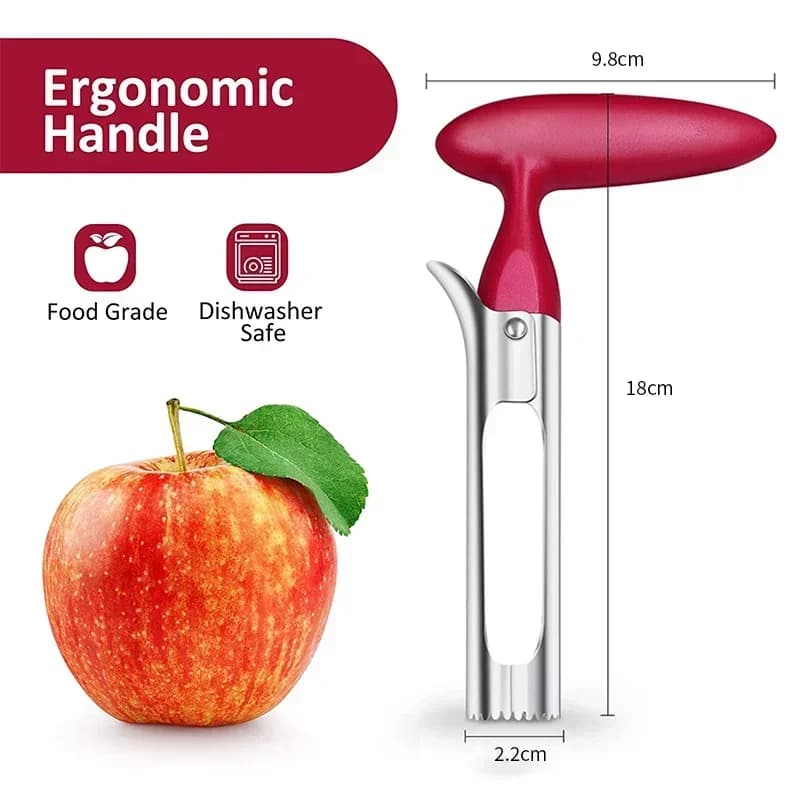 High-end stainless steel fruit hazelnut extractor - Pear and apple seeder 2 in 1 with sharp knife, essential kitchen gadget