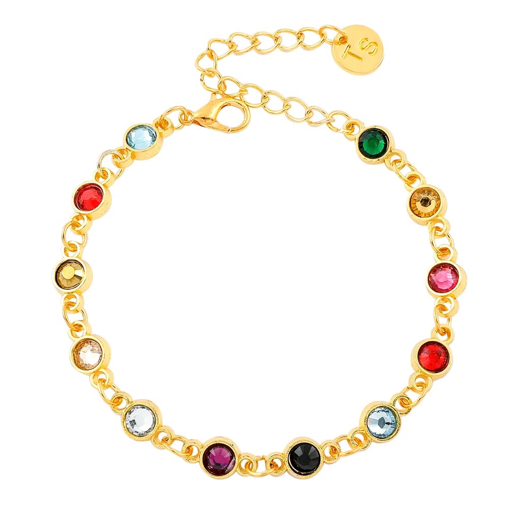 Bracciale da donna con perline colorate con strass, catena placcata in oro, braccialetto commemorativo al mare, gioielli per feste di amicizia