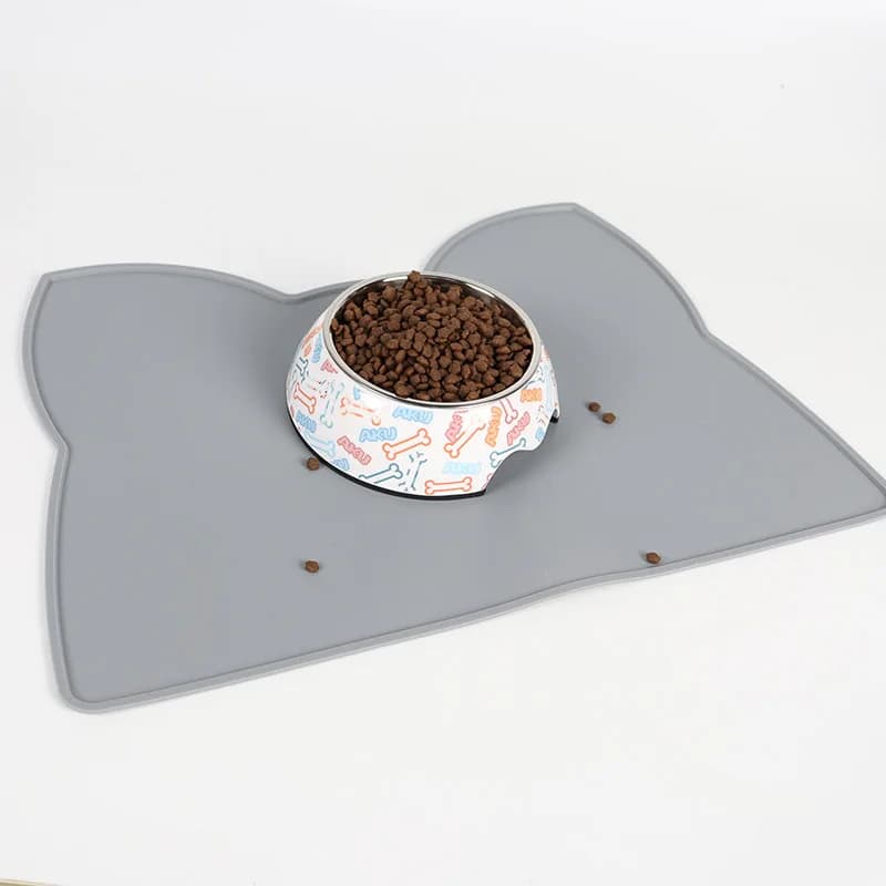 Tappetino Grande in Silicone Antiscivolo per Alimentazione Animali Domestici – Sottobicchiere Impermeabile per Ciotole di Cani e Gatti, Tappetino Antiscivolo Anti-Schizzo per Ciotole di Cibo e Acqua