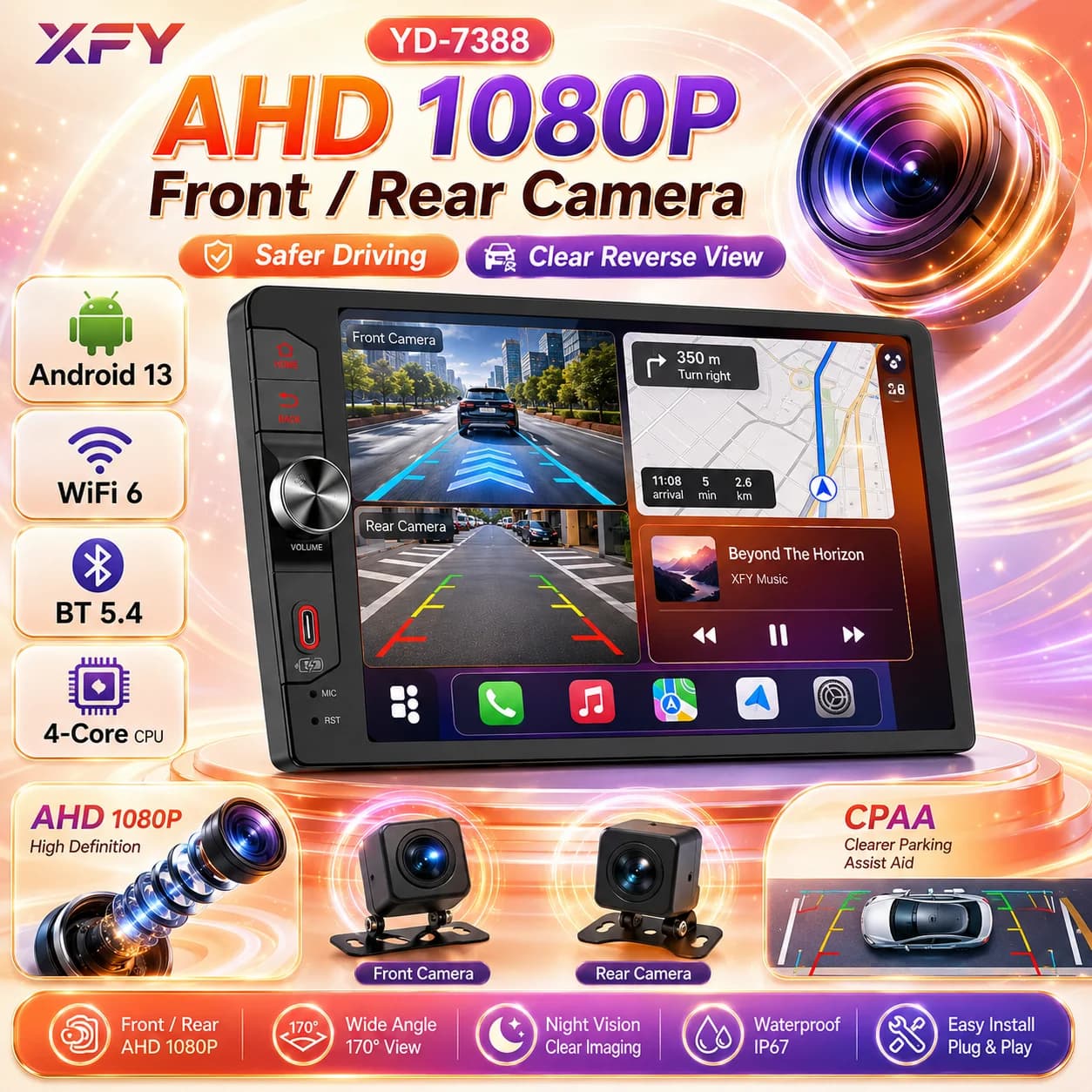 Universal Car Radio Android Auto Carplay GPS 2Din 9/10"Car Stereo Multimedia Playerl Autoradio Car Intelligent Systems NEW 2026
