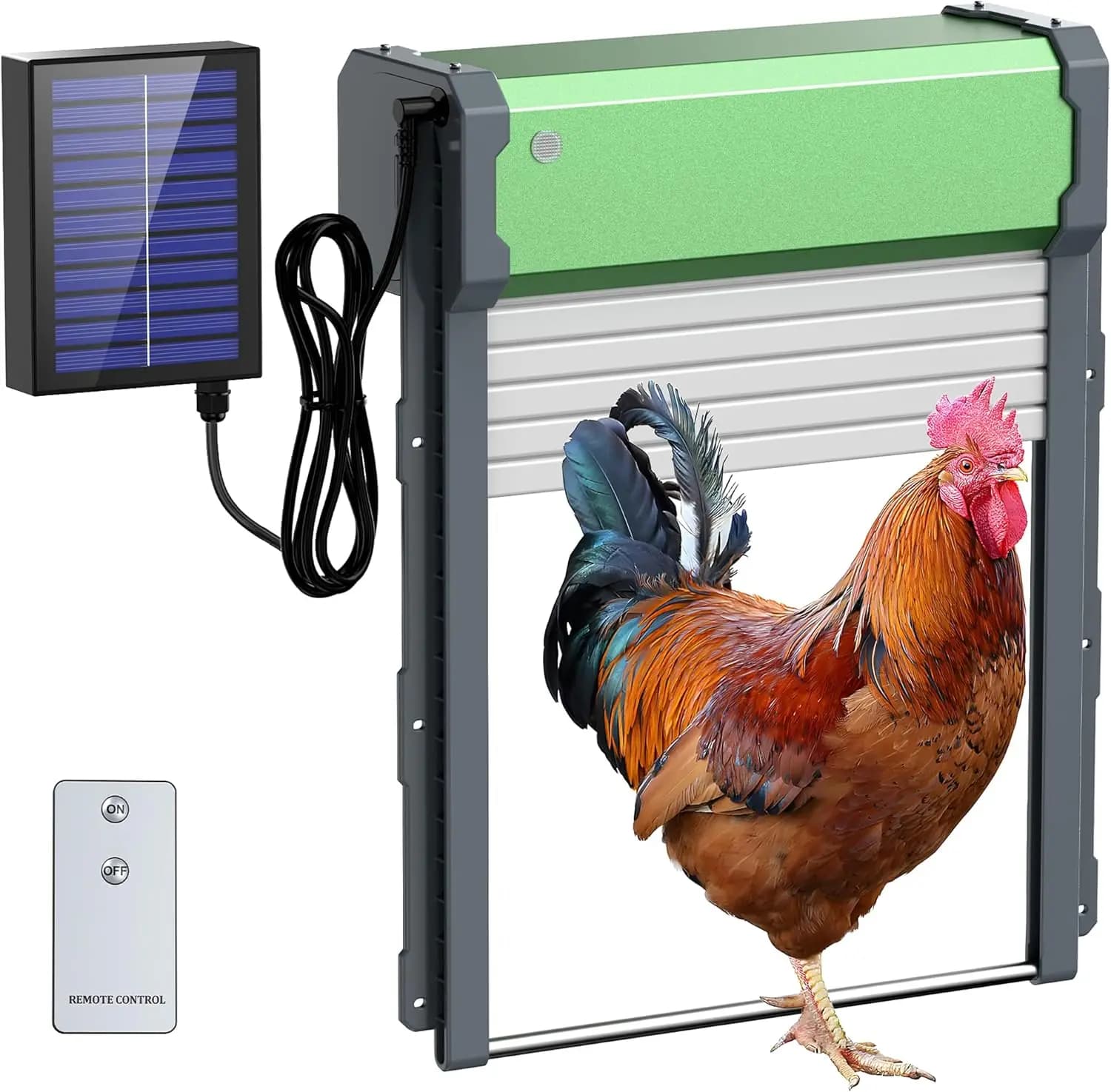 Porta automatica per pollaio solare: porta automatica per polli - Porta per pollaio ad energia solare con timer e sensore di luce - Intellig