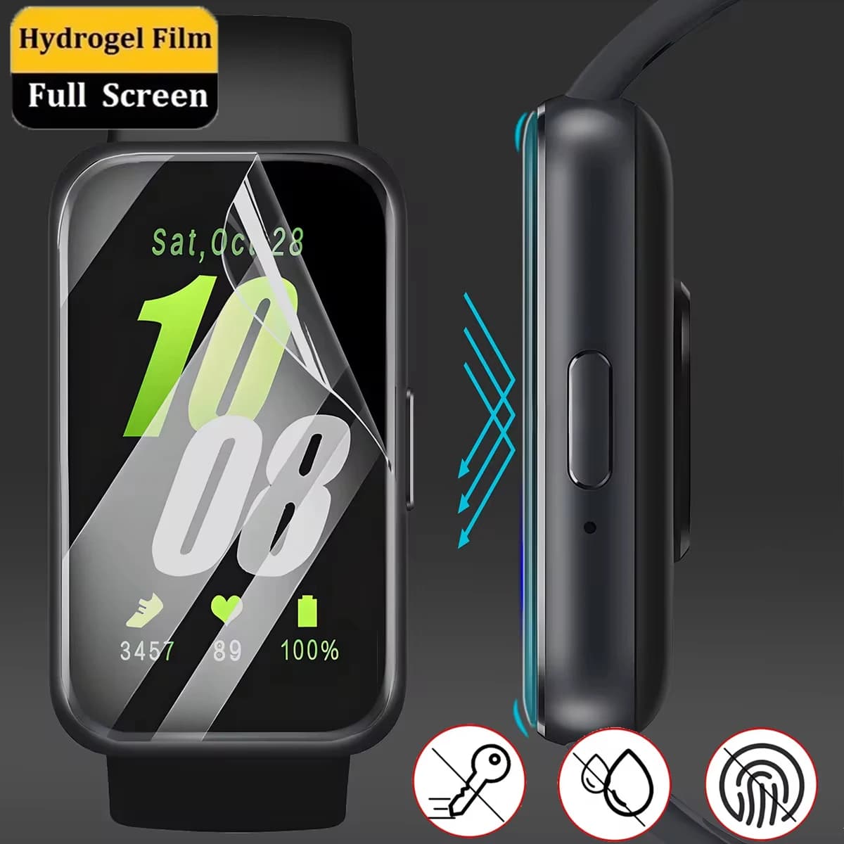 Pellicola trasparente morbida idrogel HD per Samsung Galaxy Watch Fit 3 Protezione antigraffio per schermo per Galaxy Fit 3 Protezione completa