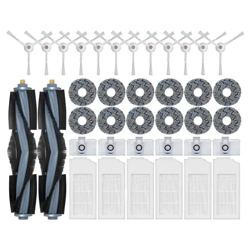 A01M - Ricambi per Robot Aspirapolvere Ecovacs Deebot X1 OMNI / T10 OMNI: Sacchetto Polvere, Filtro HEPA, Spazzola Principale, Spazzola Laterale, Panno Lavapavimenti