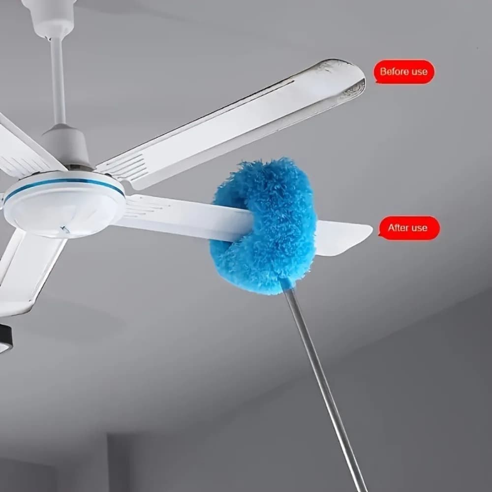Durevole e riutilizzabile Pulitore per ventilatore da soffitto Manico lungo Rimozione della polvere Spazzola per la pulizia delle grondaie Spolverino telescopico per piume di ragnatela