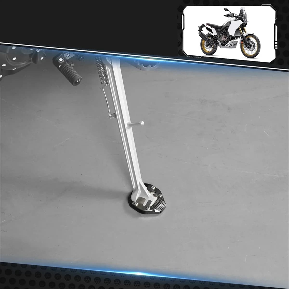 T48C_Coperchio di protezione supporto piede laterale moto per Lambretta X300 2023 Lato Kicsktand Foot Pad Kick Stand Extender B