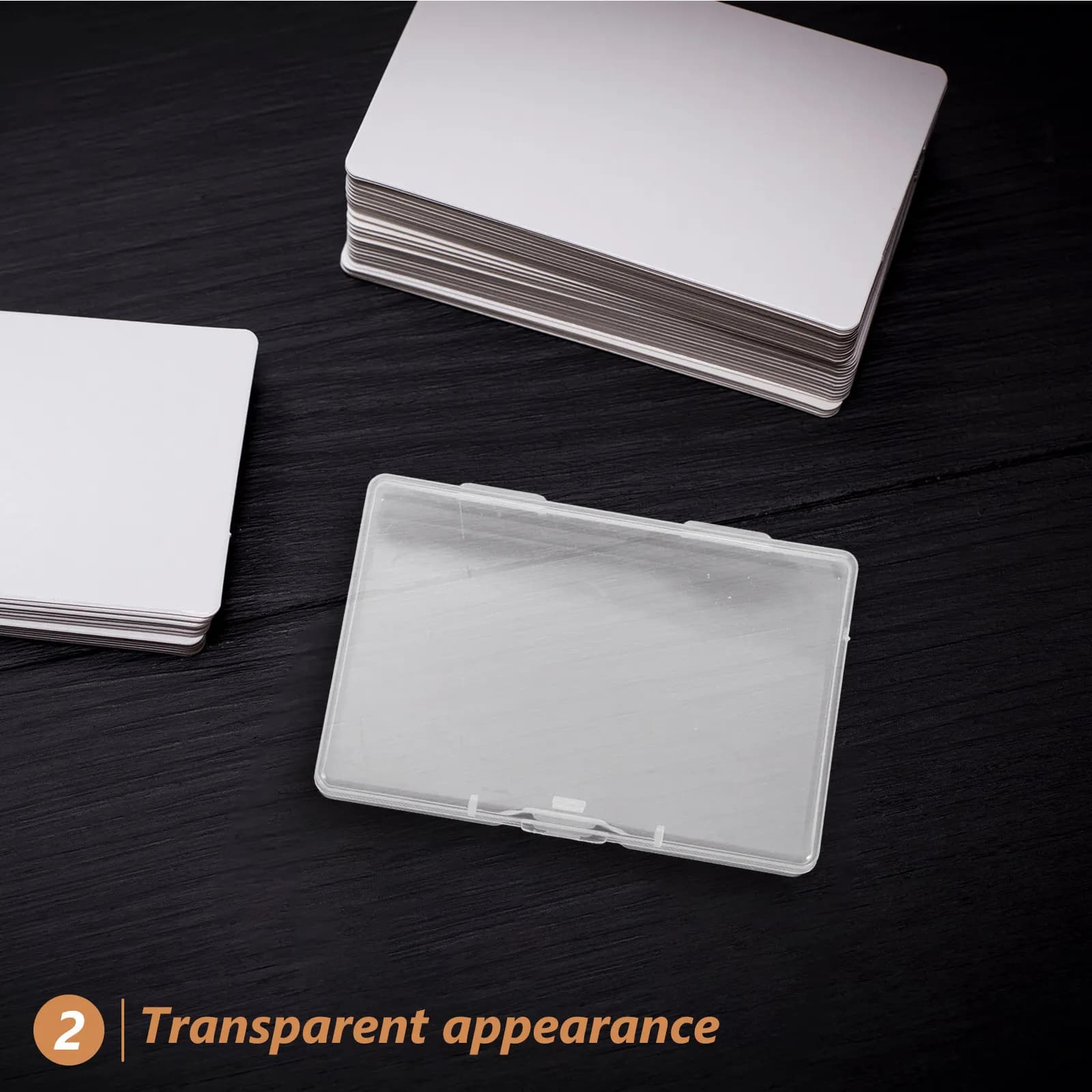 Scatola porta biglietti da visita in plastica trasparente da 8 pezzi, porta carte compatto per carte di credito e carte da gioco, organizer portatile resistente all'acqua