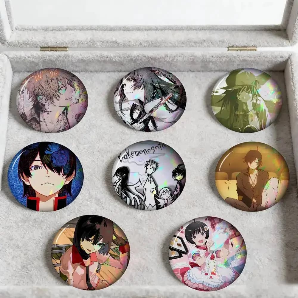 Anime Bakemonogatari Anime Brooches Cute Cartoon Badge Jacket Jeans Lapel Pin Gift Accessorie