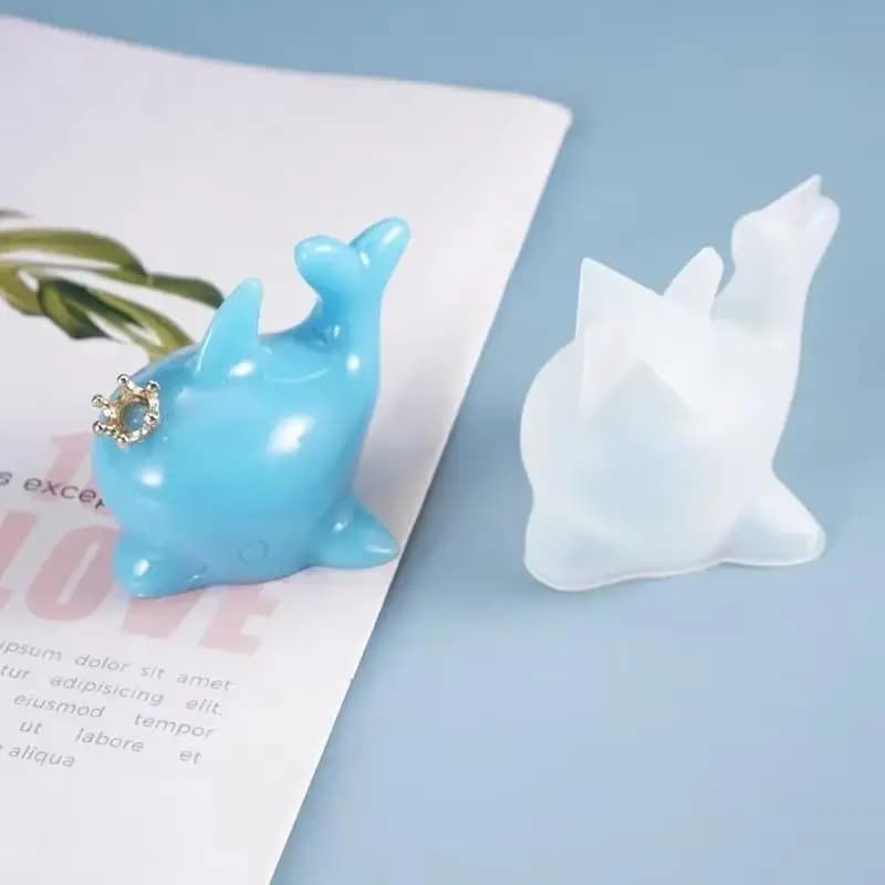 Stampo animale carino cartone animato delfino 3D Stampo epossidico di cristallo fai da te Decorazione Stampo in silicone per strumenti per la creazione di gioielli in resina