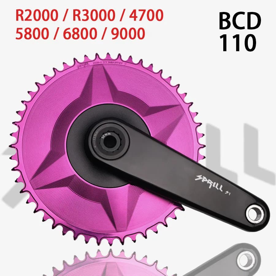 pass quest 3mm anello catena offset 110bcd corona 110 bcd viola 48T 50T 52T 54T 56T 58T Per Shimano R2000 R3000 5800 6800 9000