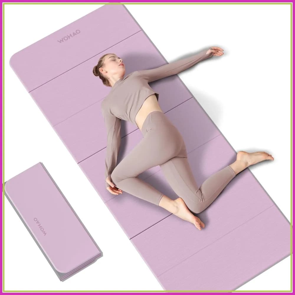 Tappetino Yoga Pieghevole 7-Fold 178x61 cm - Spessore 1,27 cm, Tappetino per Esercizi Compatto Antiscivolo in TPE per Viaggi e Palestra Domestica