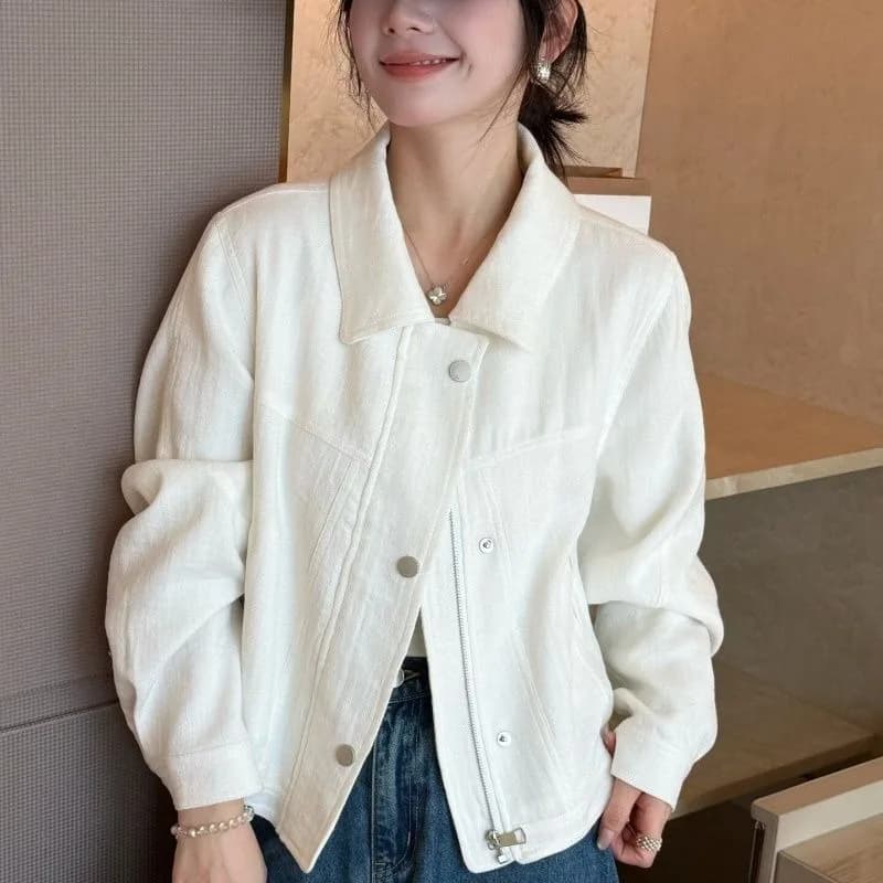 Giacca Corta da Donna Stile Coreano, Design Primaverile 2026, Giacca Casual