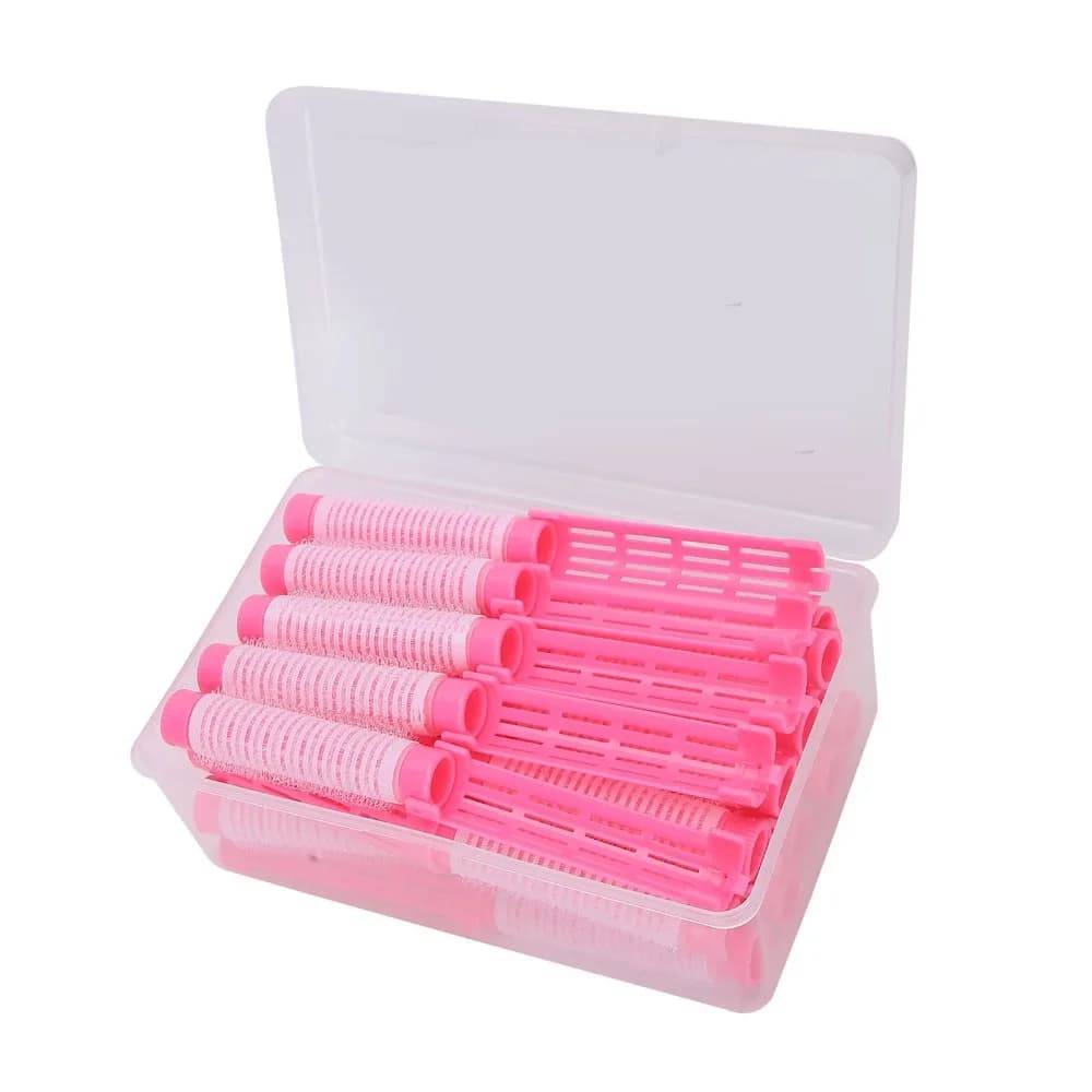 Kit di Styling da 20 Pezzi, Bigodini Rosa per Capelli Senza Calore, Rullo Portatile per Ricci, Strumento Professionale Durevole per Uso in Salone