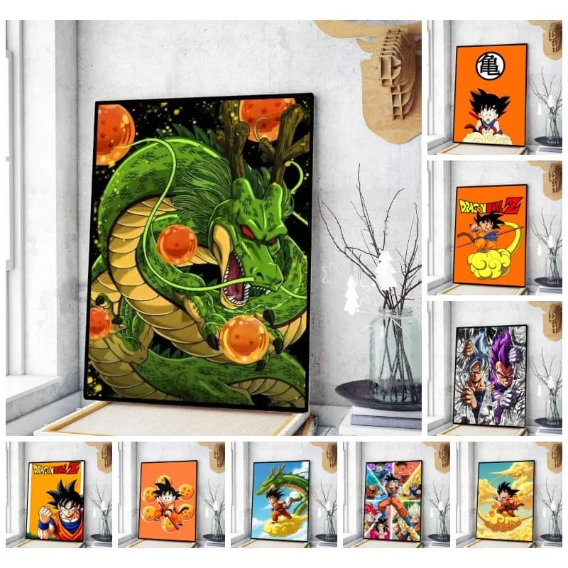 Dragon Ball Z Shenron Anime 5D Full Round Drill Diamond Painting Kit Dragon Balls Mosaic Embroidery Art Home Wall Decor DIY Craf