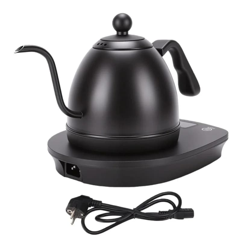 1000W Electric Gooseneck Kettle 600ml Stainless Steel Variable Frequency Pour Over Coffee Timer Home Kitchen
